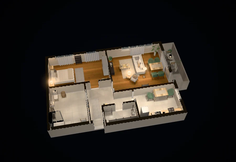The furnished apartment in 3D